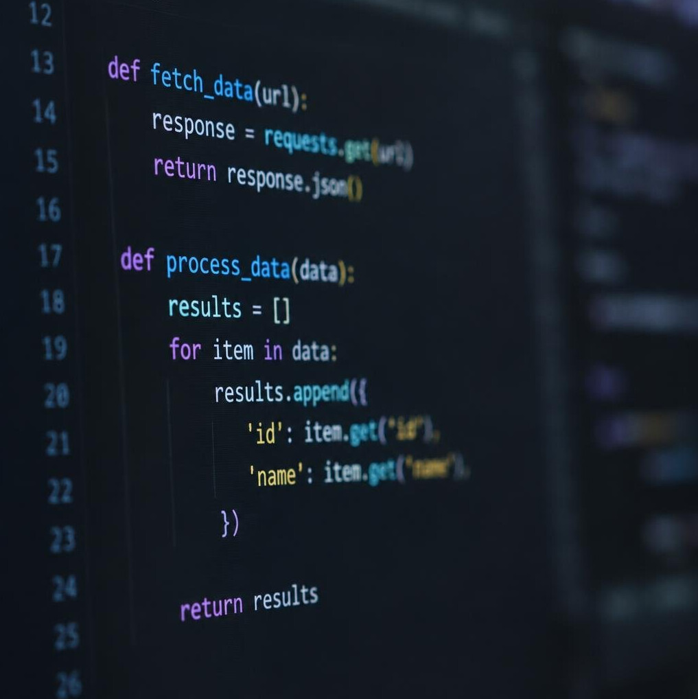 Close-up of programming code displayed on a computer screen